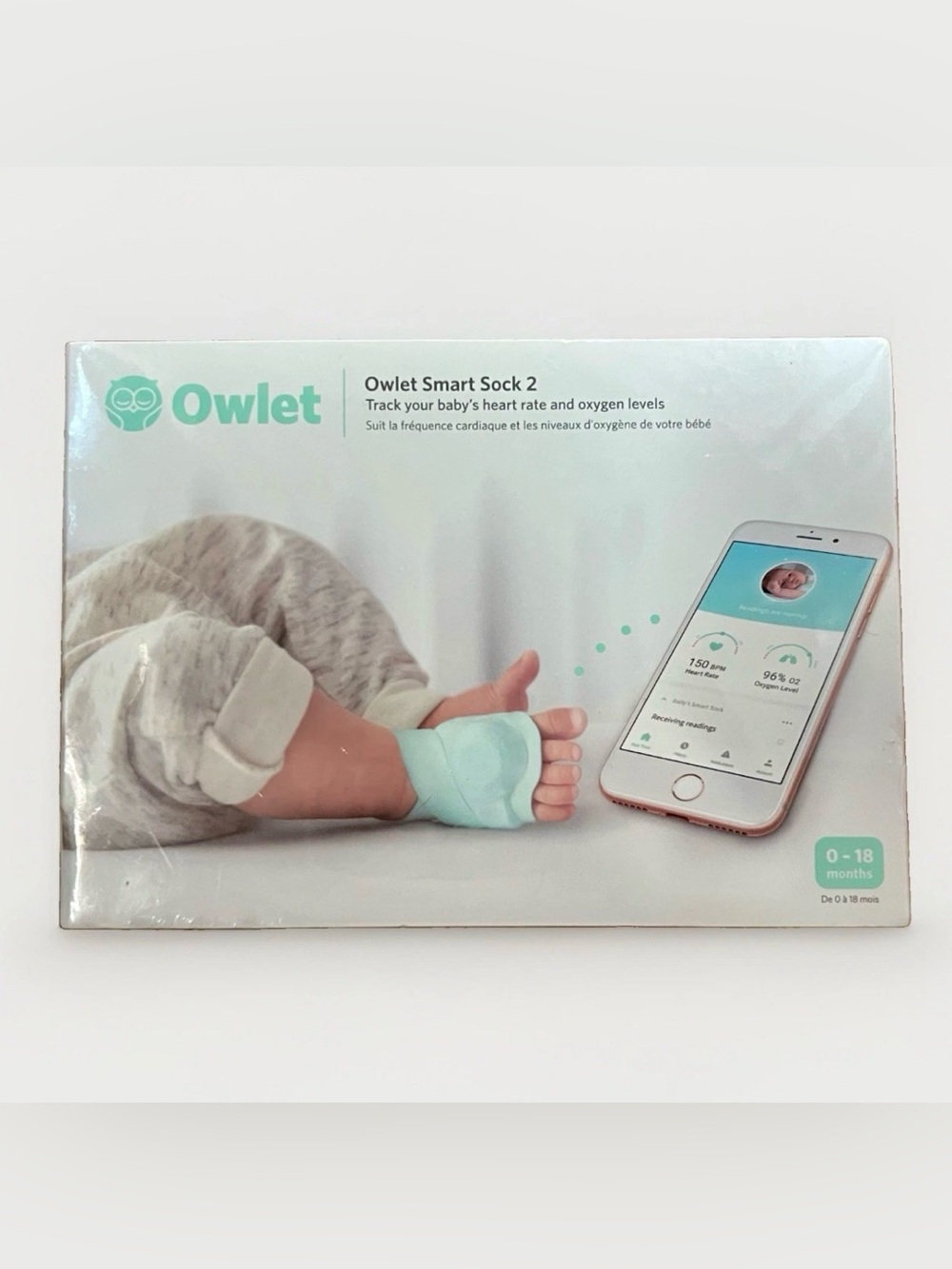 Owlet Smart Sock Baby Owlet Smart Sock Baby Sleep Monitor Mint Green 0-18 Months
